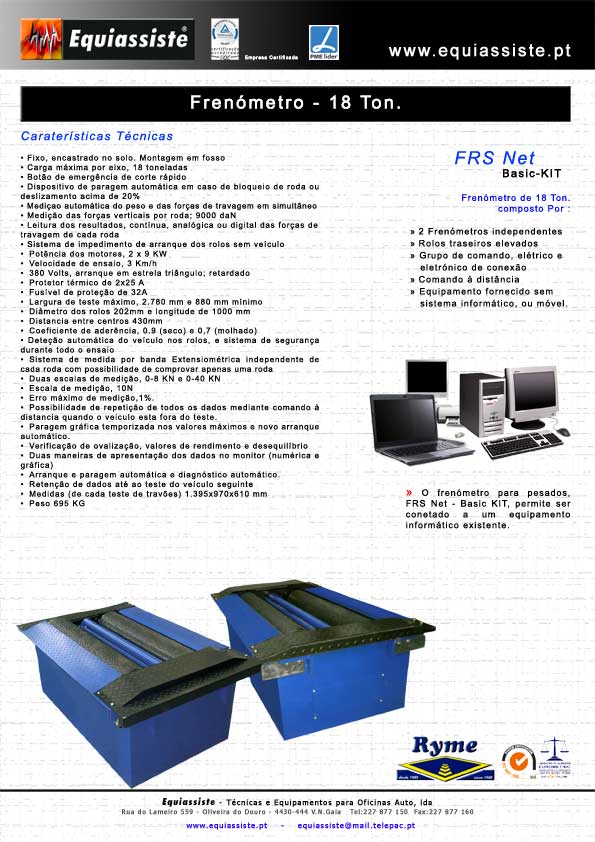 Ryme - Frenómetro de 18 ton. em kit